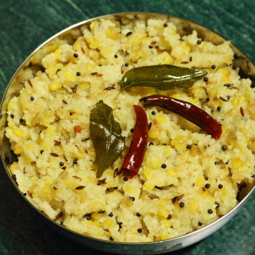 Andhra Uppu Pindi: Rice Rava and Moong Dal Upma