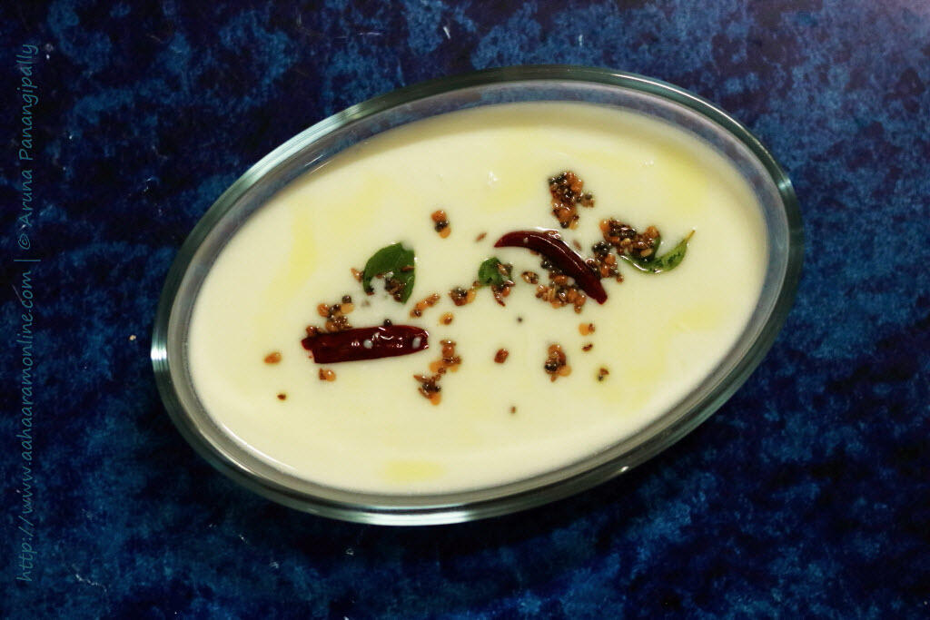 Andhra Menthi Majjiga is buttermilk tempered with fenugreek