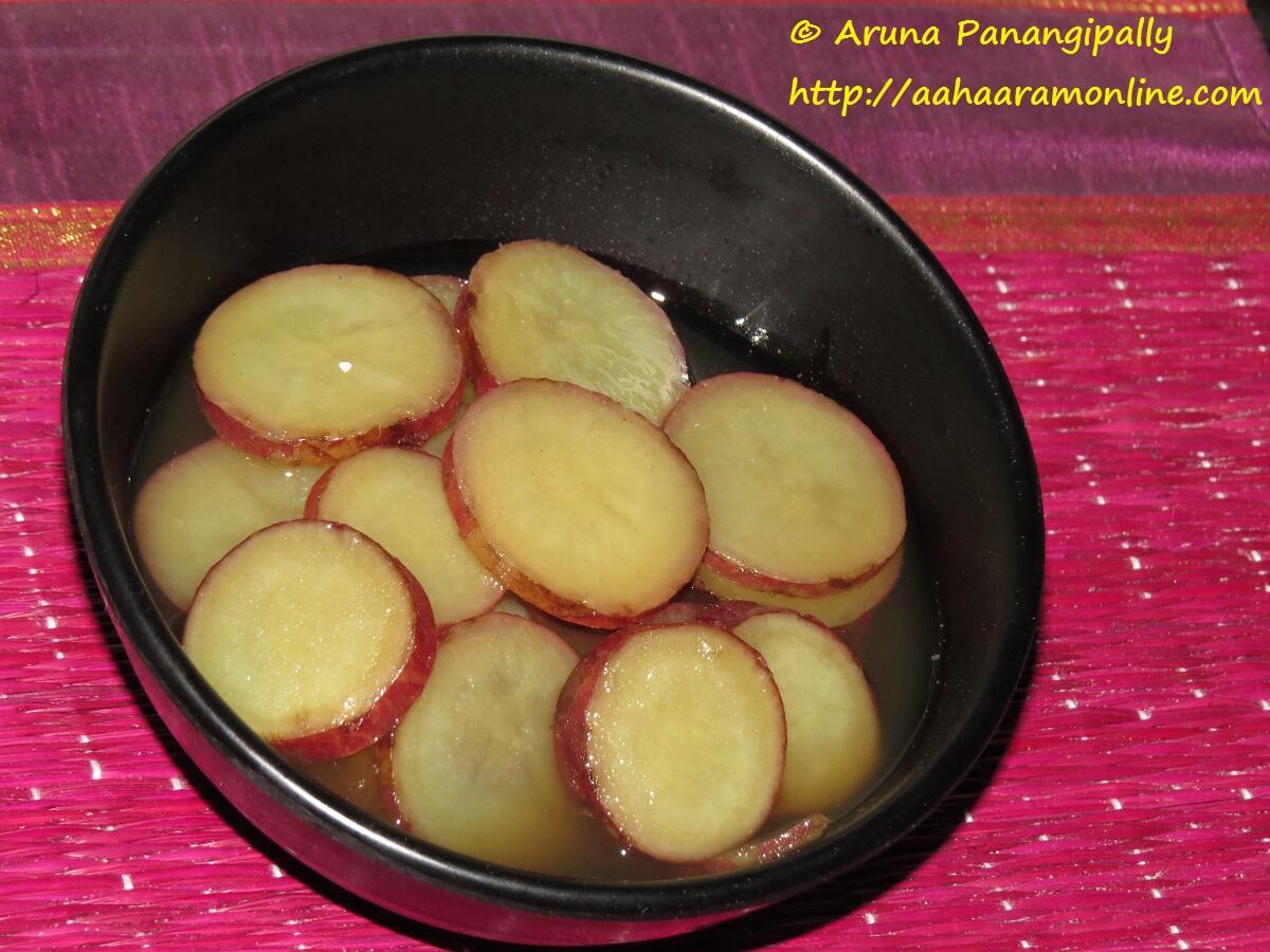 Sweet Potato in Jaggery Syrup - Fasting Recipe