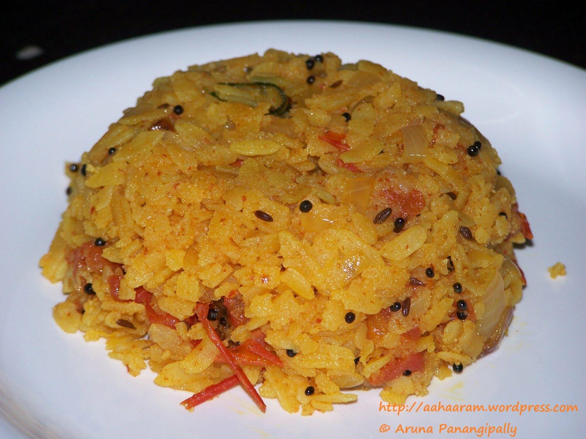 Masala Pohe or Spicy Beaten Rice with Tomato