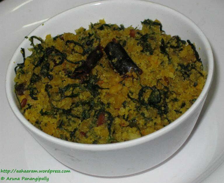 Menthi Koora Patholi (Dry Curry with Bengal Gram and Fenugreek Leaves ...