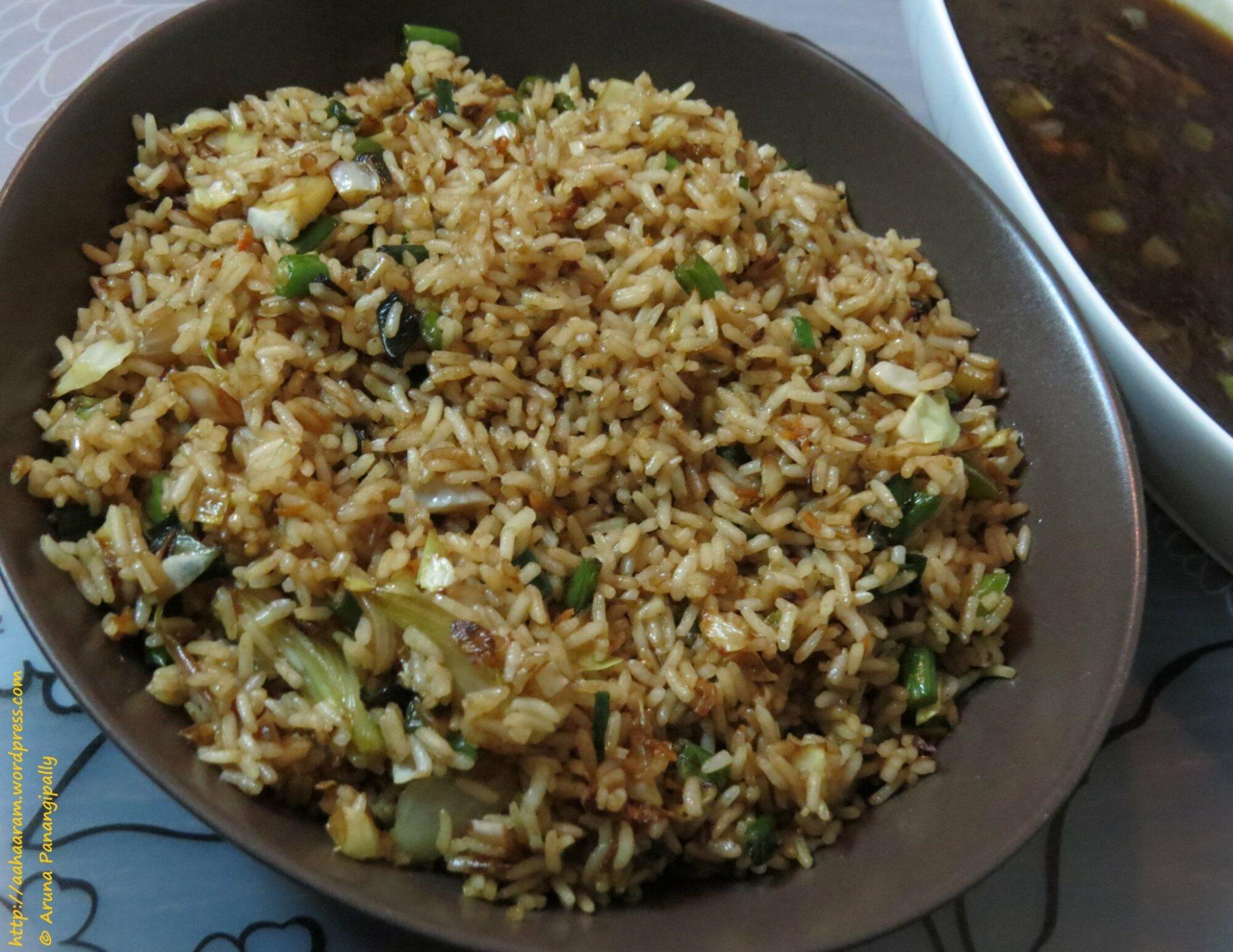 Vegetable Fried Rice is a popular Indo-Chinese delicacy
