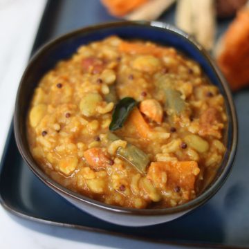 Bisi Bele Bath, also called Bisi Bele Huli Anna, is a delicious and nutritious rice dish from Karnataka loaded with vegetables and lentils.