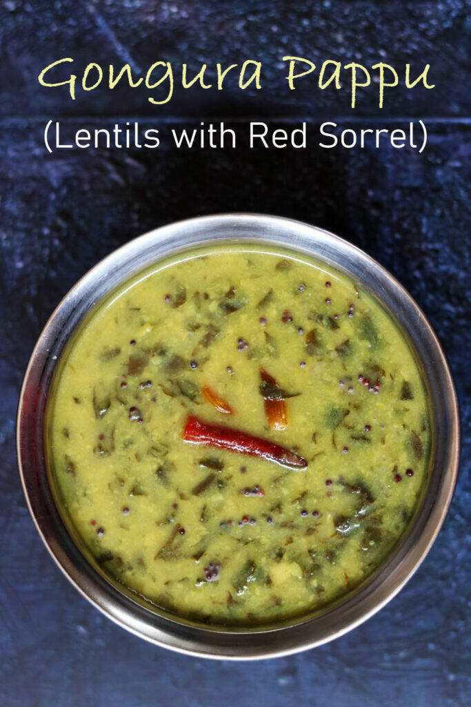Gongura Pappu is a traditional Andhra tangy dal eaten with rice. As a bonus it is also gluten-free and vegan.
