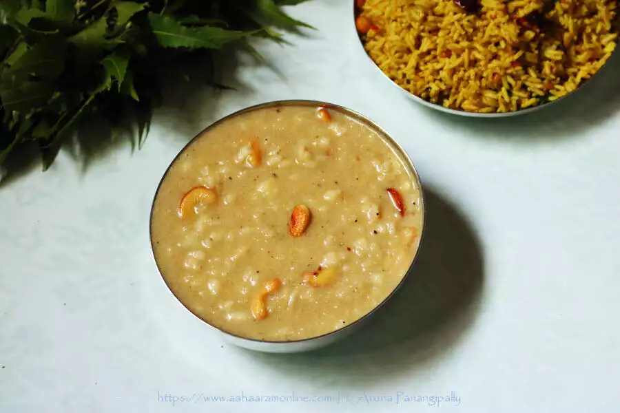Andhra Rice Jaggery Kheer | Bellam Paramannam