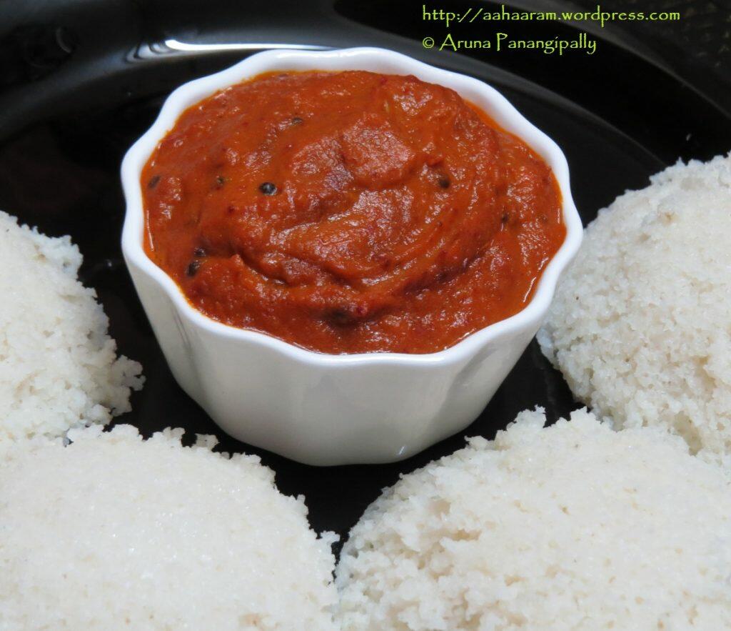 Tomato Ullipaya Pachadi Andhra Tomato Onion Chutney for Idli & Dosa