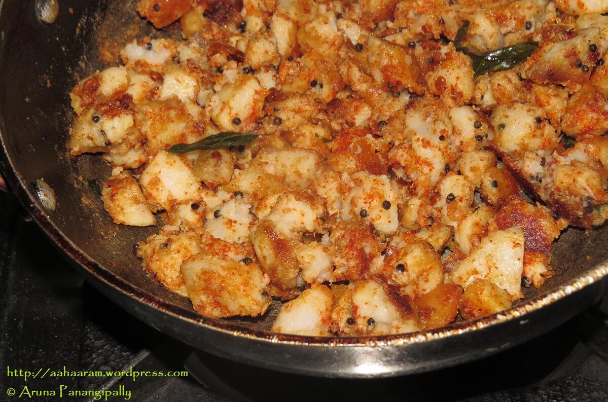 Arbi Fry or Chema Dumpa Vepudu or Taro Root Fry