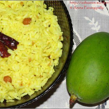 Mammidikaya Pulihora | Raw Mango Rice