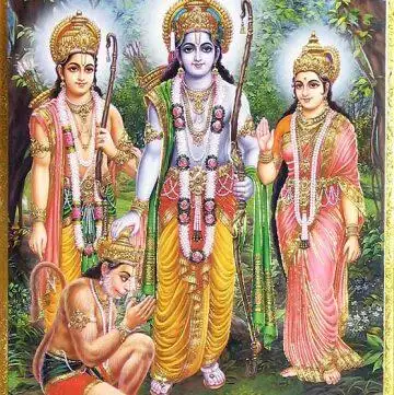 Rama with Sita, Lakshmana, and Hanuman