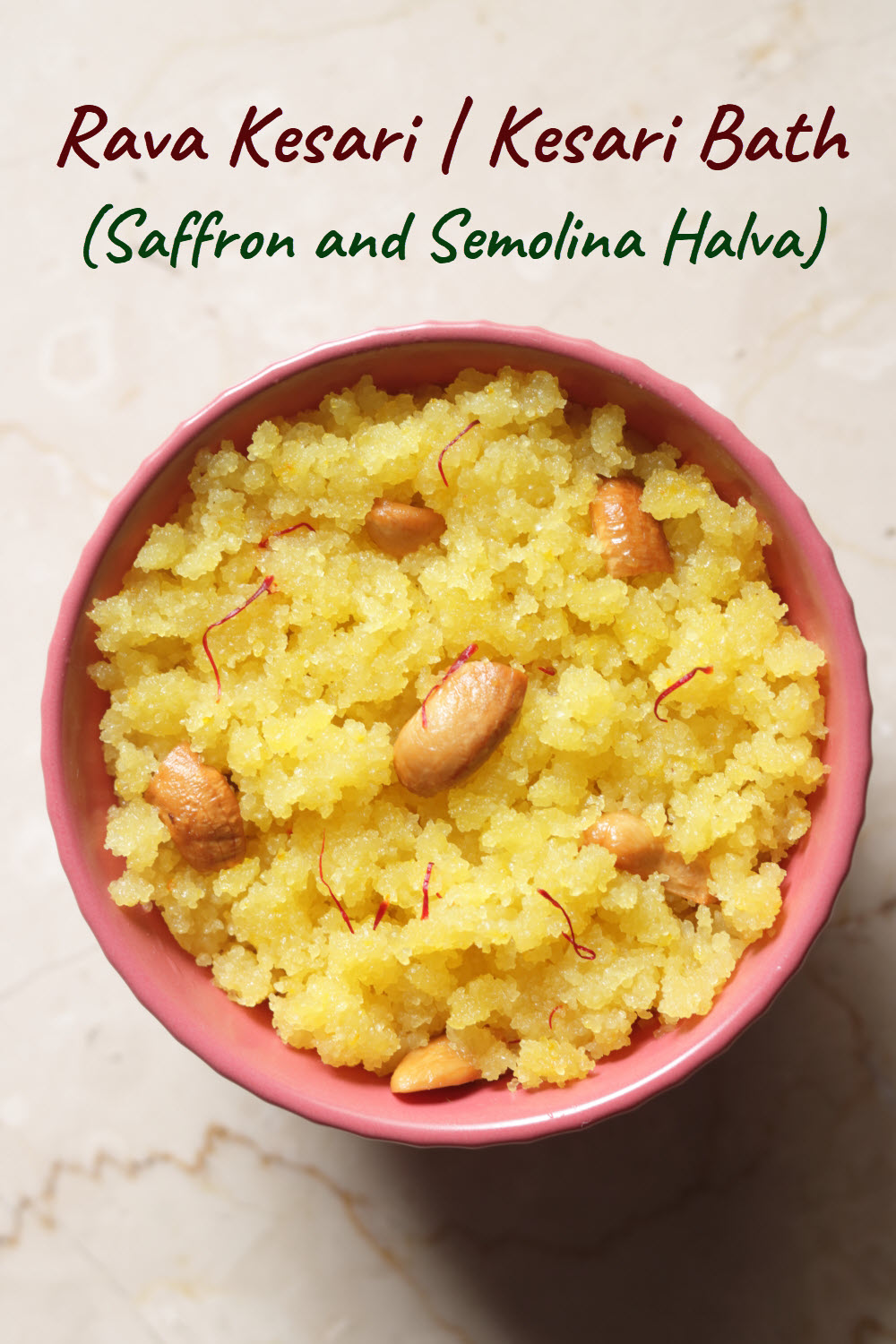 Rava Kesari Suji ka Halwa Kesari Bath Saffron Semolina Halva