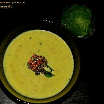 Mammidikaya Majjiga Pulusu - Raw Mango and Yogurt Stew