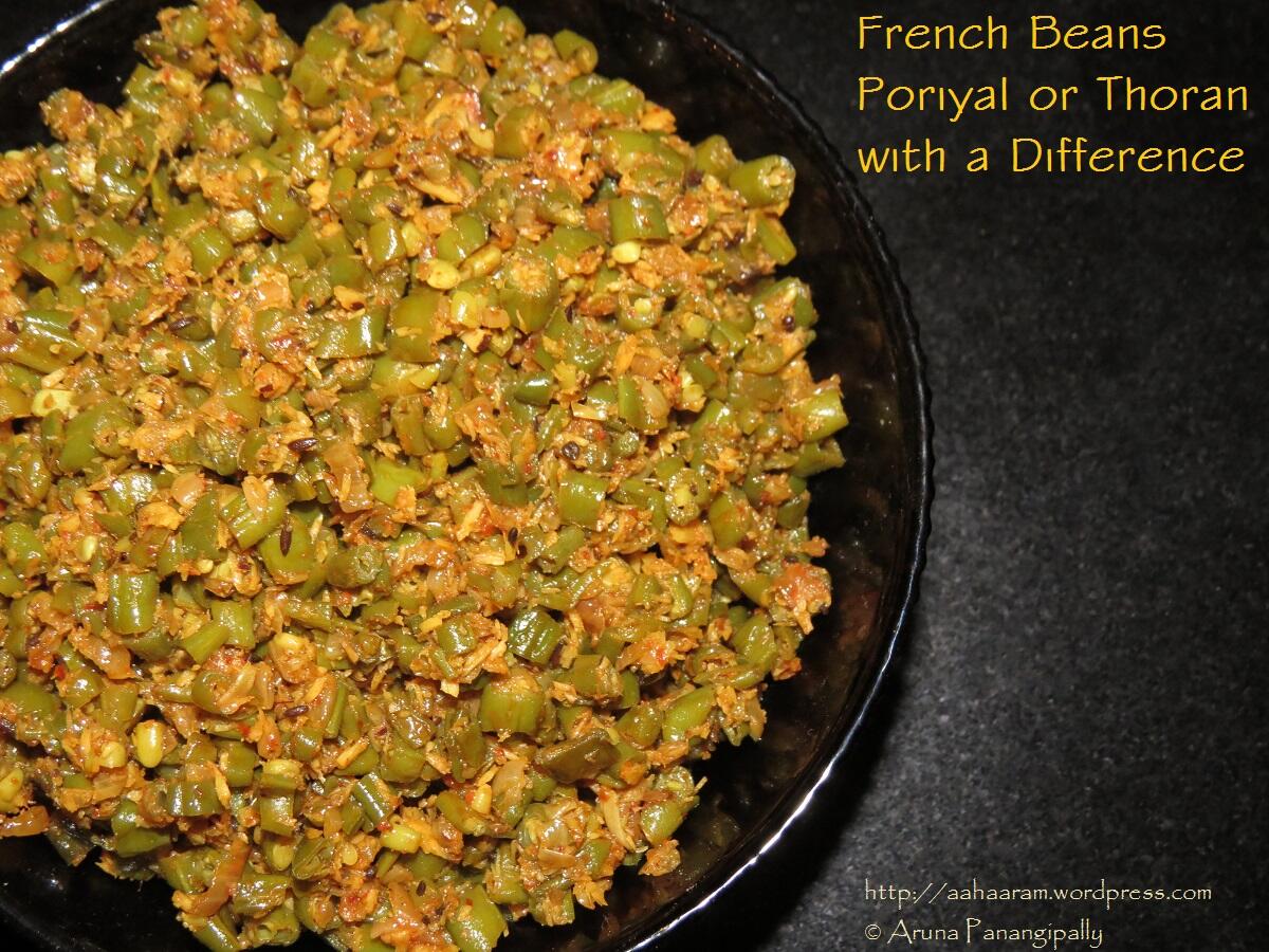 French Beans Poriyal or Thoran with a Difference