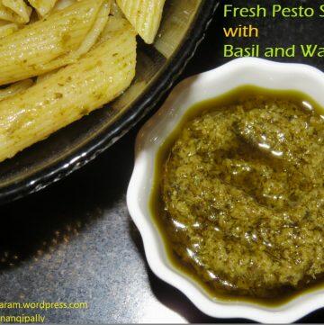 Fresh Pesto Sauce with Basil and Walnuts