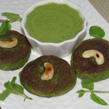Hara Bhara Kabab (Spinach, Potato and Peas Kebab)