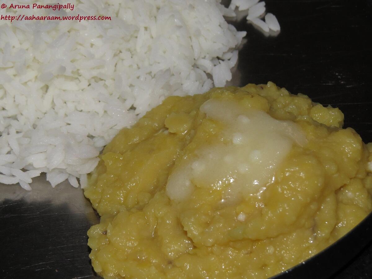 Mudda Pappu | Plain Dal with Rice and Ghee Mudda Pappu | Plain Dal with Rice and Ghee - Andhra Pradesh Meal