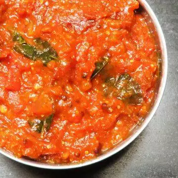Andhra Style Tomato Pachadi, Tomato Thakkali, Tomato Chutney