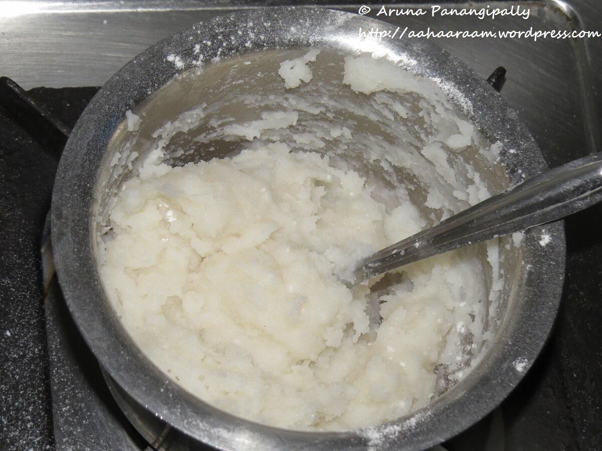 Step 3 - Add Rice Flour to Water - Ela Ada or Elai Adai