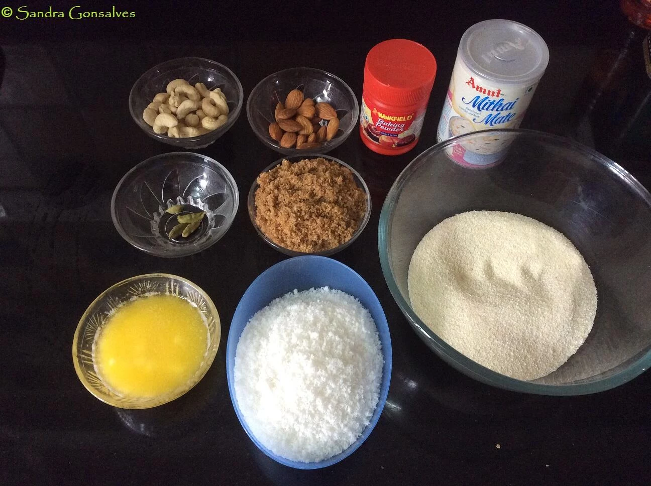 Ingredients for Goan Baath Cake