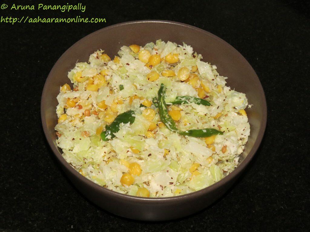 Cabbage Senaga Pappu Kura, Muttaikose Kadalai Paruppu Thoran (Poriyal)