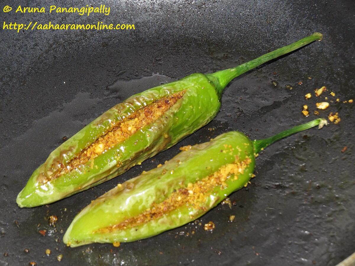Bharli Mirchi - Maharashtrian Style Stuffed Green Chillies