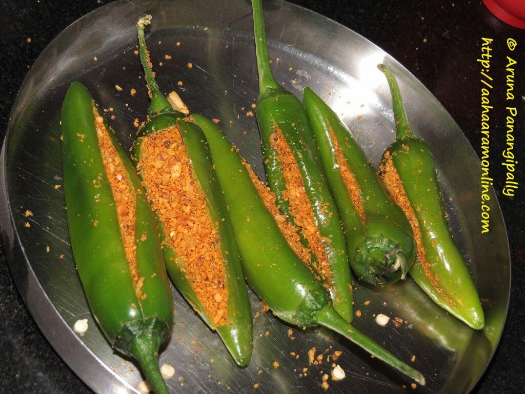 Stuffed Bharli Mirchi - Before Frying