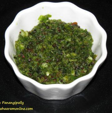 Pachi Mirapakaya Kharam Pachadi - Andhra Style Green Chilli Chutney