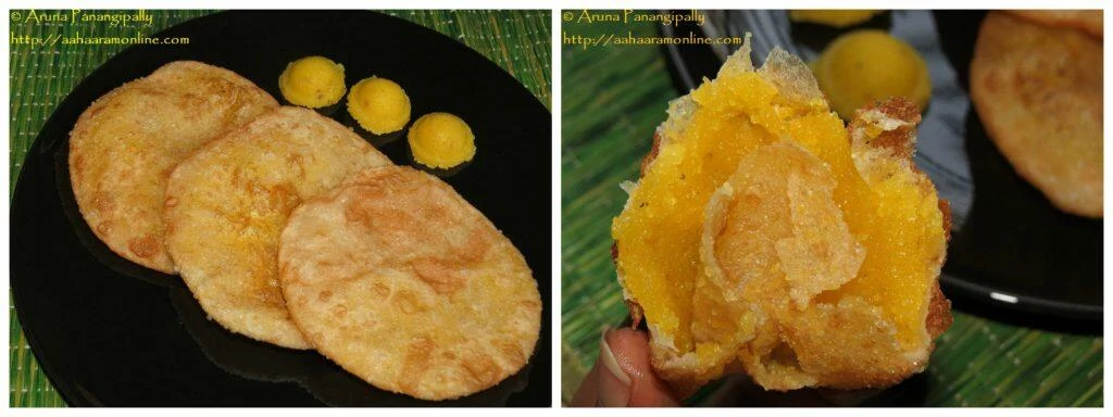 Sojjappalu - Andhra Style Halwa Stuffed Puri