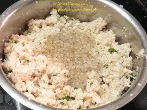 Add the Cooked Saggubiyyam