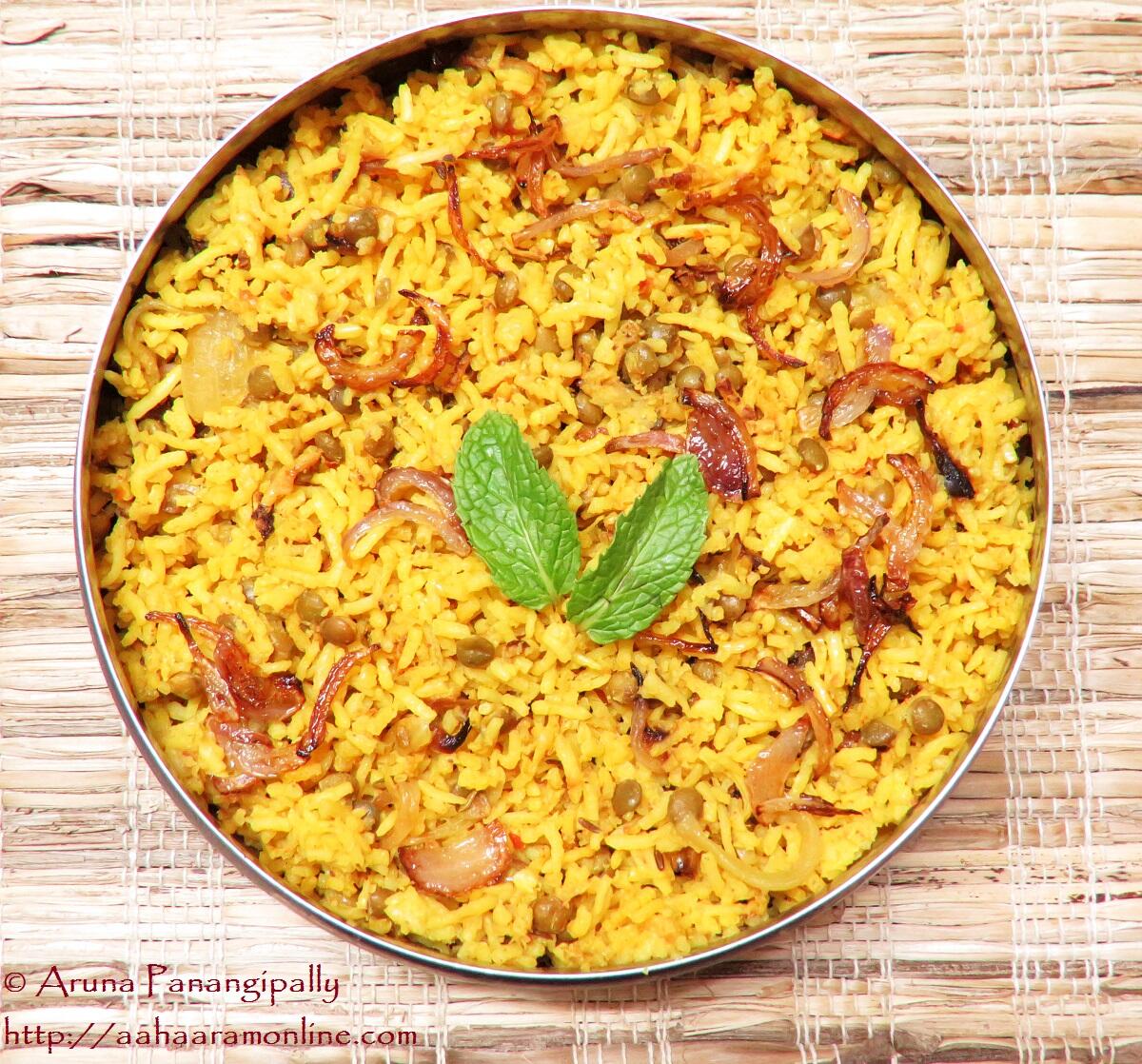 Recipe for Masoor Dal Biryani or Masur Dal Biryani