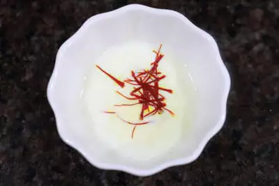 Saffron soaked in milk