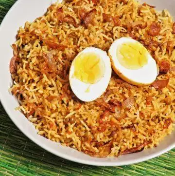 Masoor Dal and Egg Biryani