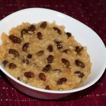 Vegan Rice Pudding with Raisins. Cinnamon, and Coconut Milk