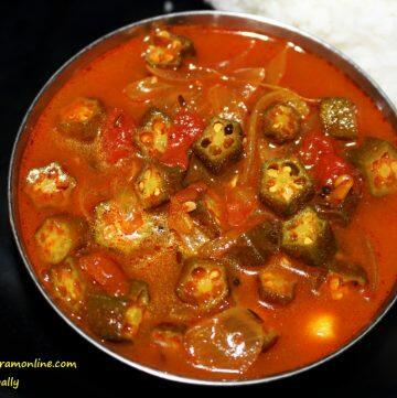 Lady fingers in a tamarind gravy