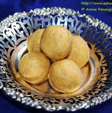 Pesara Sunni is a laddu made with Moong Dal in Andhra Pradesh