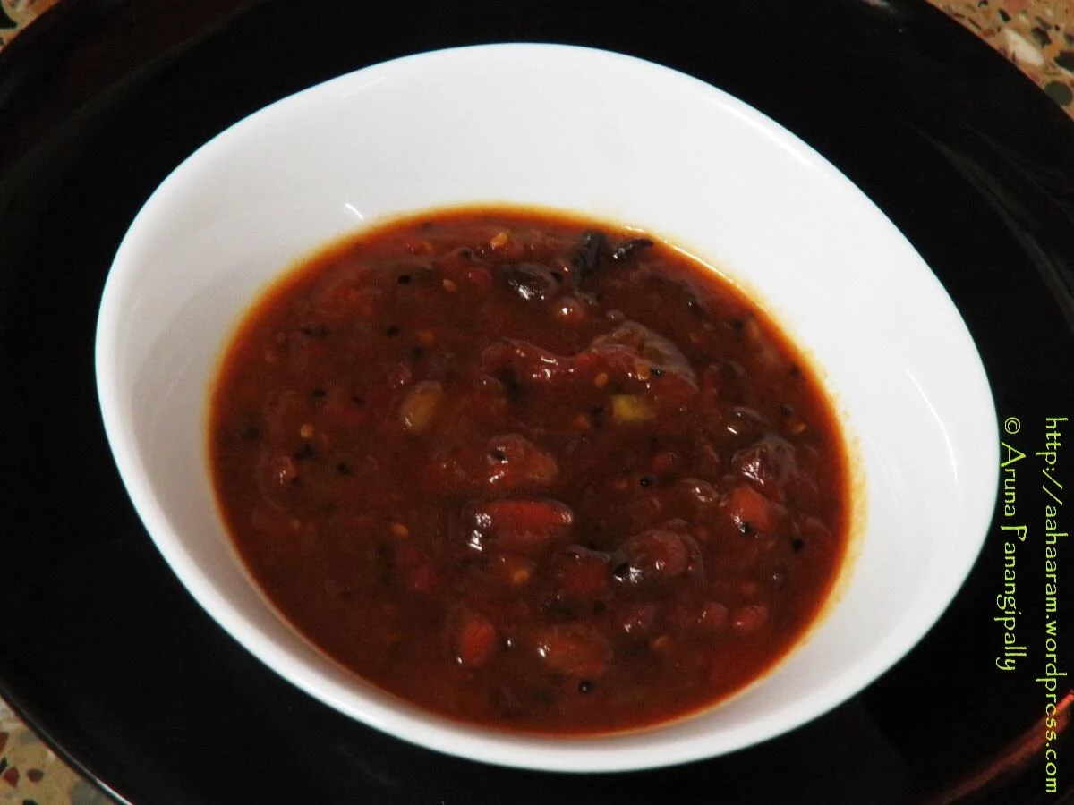 Bengali Style Tomato, Date, Mango Leather Chutney