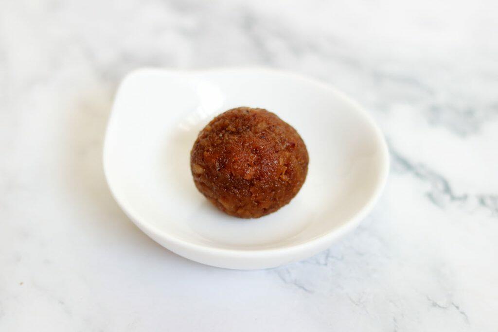 Coconut Laddu with Jaggery; called Kobbari Louz in Andhra & Telangana and Narkel Naru in Bengal & Bangladesh 