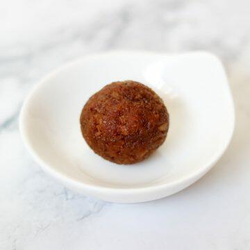 Coconut Laddu made with Jaggery. Known as Narkel Naru in Bengal and Kobbari Louz in Andhra & Telangana.