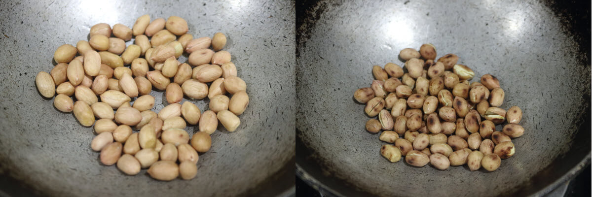 Roasted Peanuts; before and after.