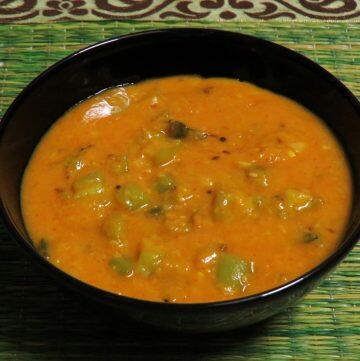 Beerakaya Pappu is a Andhra-style dal made with ridge gourd