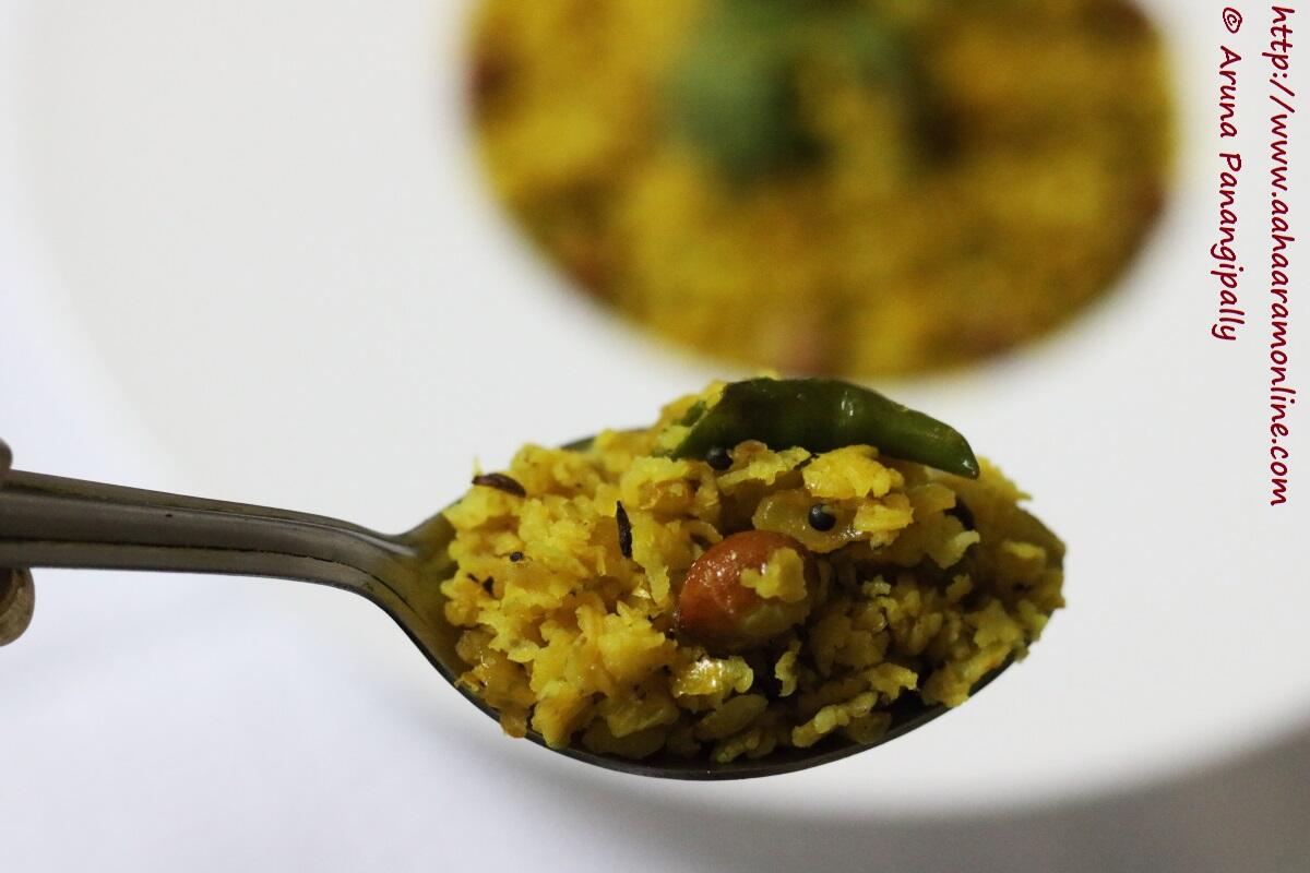 Spoonful of Kanda Pohe with Bajra Flakes