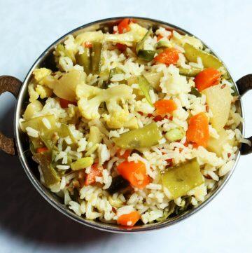 Shakhannam: A mixed vegetable rice served for navratri