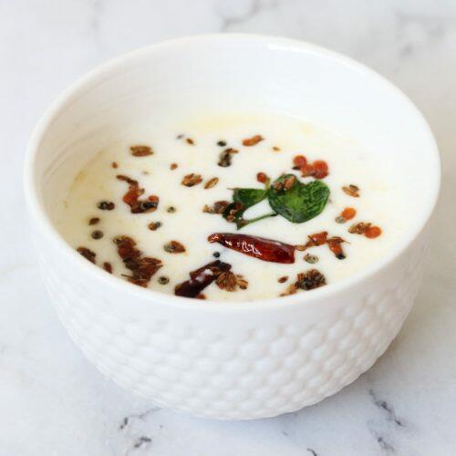 Menthi Majjiga, Andhra Buttermilk with Fenugreek Seed Tadka.