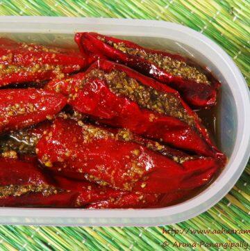 Bharwan Lal Mirch Ka Achaar | Stuffed Red Chilly Pickle