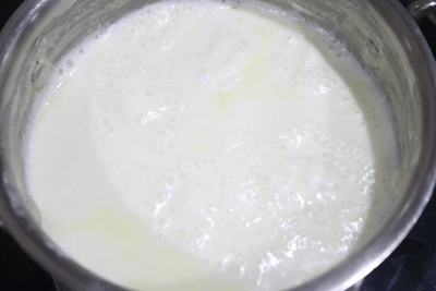 Milk boiled till it reduces and thickens.