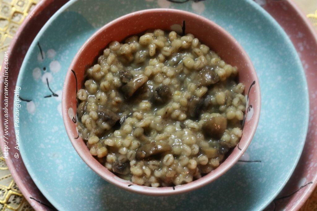 Pearl Barley and Mushroom Risotto | Recipe by Deepali - ãhãram