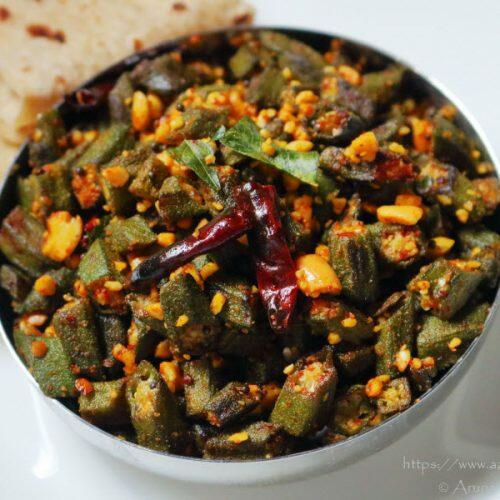 Bhindi Fry with Peanuts from Maharashtra: Recipe by Shailaja Bamane