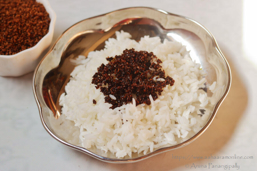 Ghee-fried Vamu Kharam and Rice