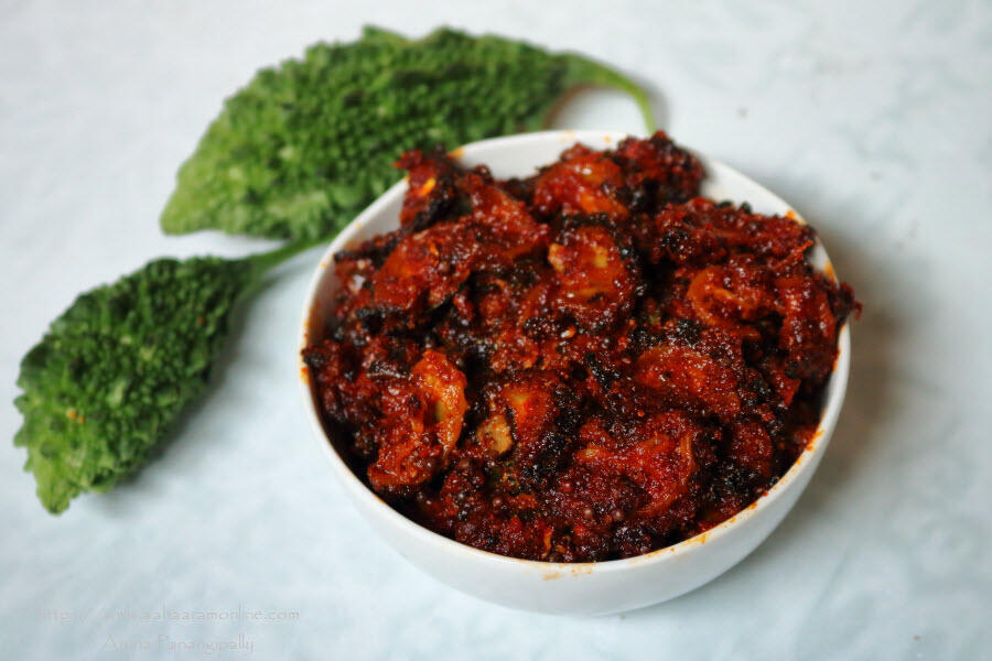 Kakarakaya Nilava Pachadi (Andhra Bitter Gourd Pickle) ãhãram