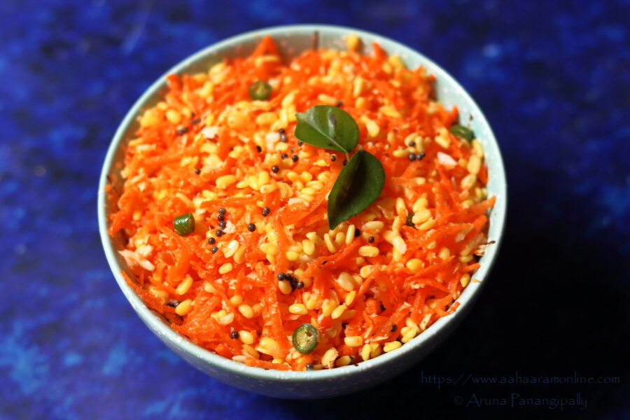 Grated Carrot and Moong Dal Salad