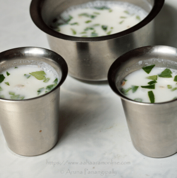Andhra Majjiga | Buttermilk with Curry Leaves, Ginger and Green Chilli